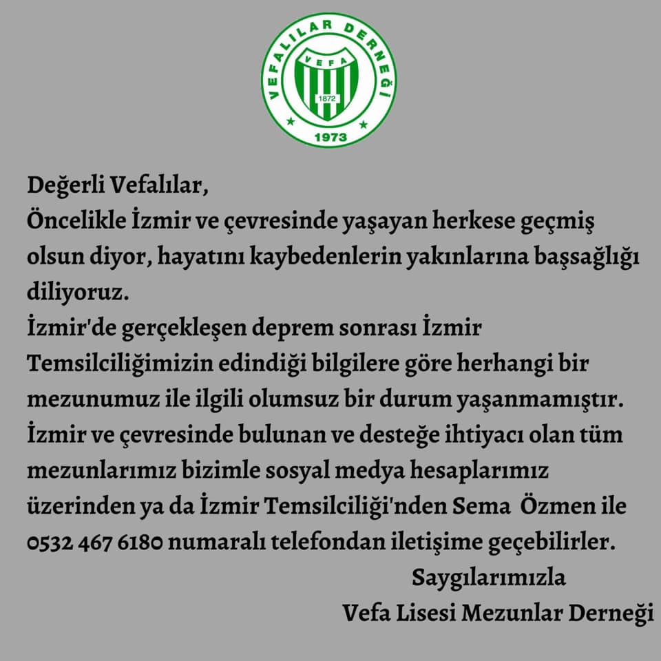 Geçmiş olsun İZMİR!