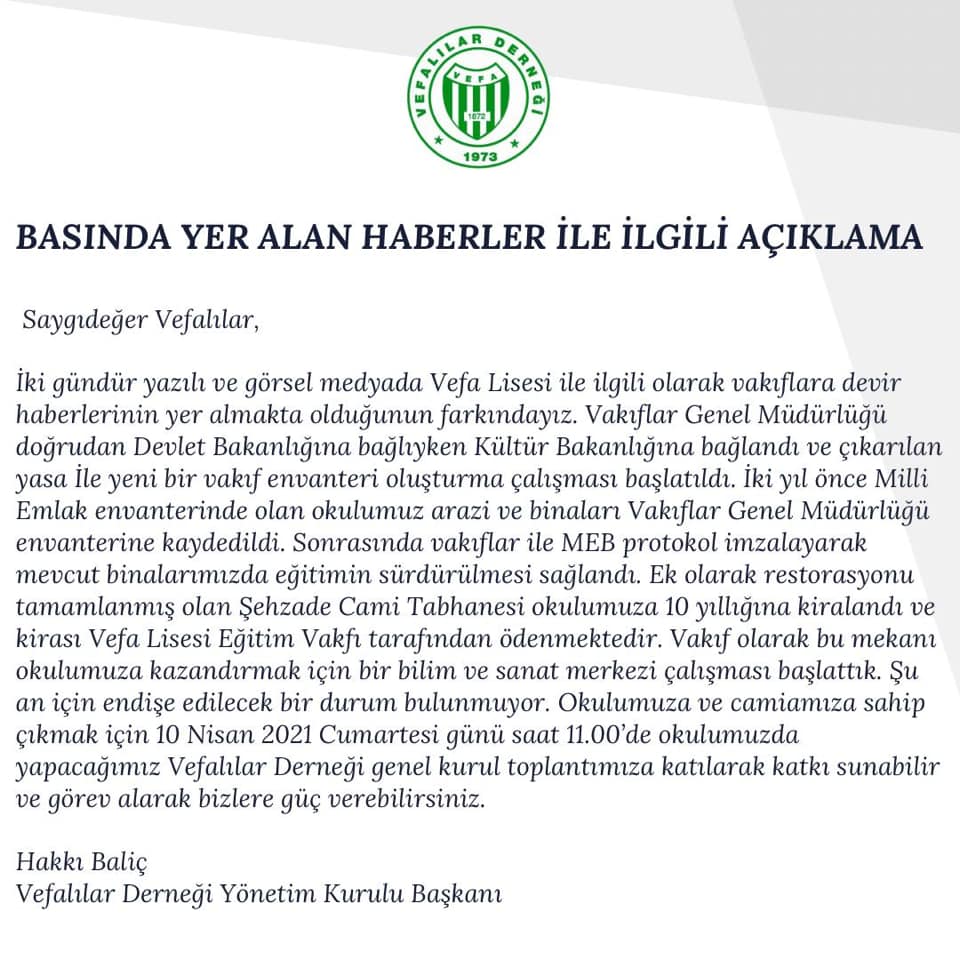 Basında yer alan haberler ile ilgili açıklama